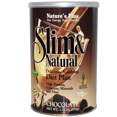 Енергетичний коктейль, Slim & Natural, Nature's Plus, смак шоколаду, 576 г - фото