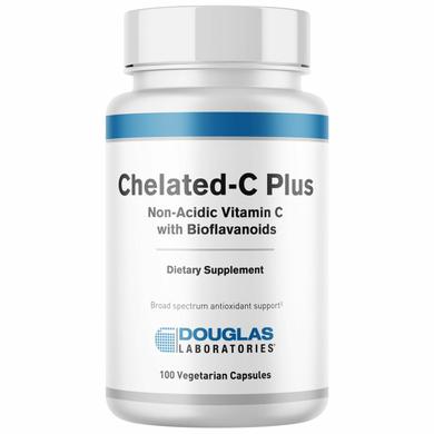 Витамин С плюс, Chelated-C Plus, Douglas Laboratories, хелатный, 100 вегетарианских капсул - фото