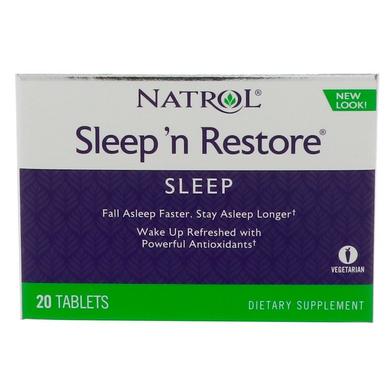 Здоровий сон, Sleep 'n Restore, Natrol, 20 таблеток - фото