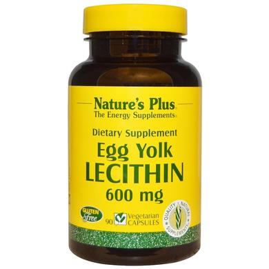 Лецитин яєчний, Egg Yolk Lecithin, Nature's Plus, 600 мг, 90 капсул - фото