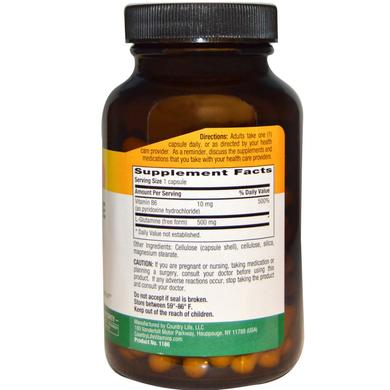 Глютамін, L-Glutamine, Country Life, 500 мг, 100 капсул - фото