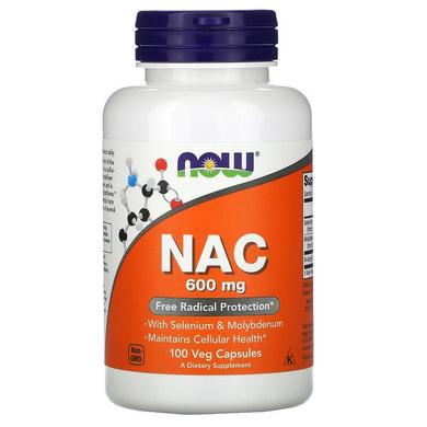 Now Foods, NAC (N-ацетилцистеїн), 600 мг, 100 рослинних капсул (NOW-00085) - фото