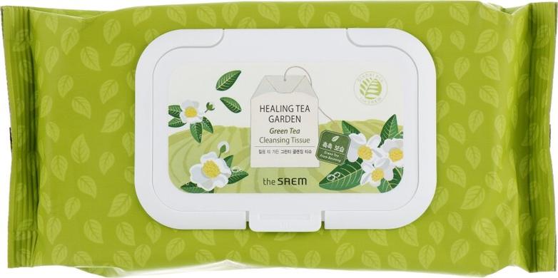 Очищающие салфетки, Healing Tea Garden Green Tea Cleansing Tissue, The Saem, 60 шт - фото
