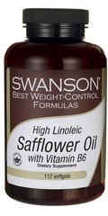 Високо-лінолевої сафлорова олія з вітаміном Б6, Hiгh Linoleic Safflower Oil with Vitamin B6, Swanson, 112 капсул - фото