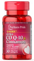 Коэнзим Q-10 и корица, Q-SORB Co Q-10 & Cinnamon, Puritan's Pride, 200 мг, 30 капсул - фото