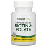Фолиевая кислота и биотин, Biotin & Folic Acid, Nature's Plus, 30 таблеток, фото