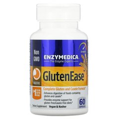 Ферменти для перетравлення глютену, GlutenEase, Enzymedica, 60 капсул - фото