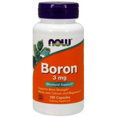 Бор, Boron, Now Foods, 3 мг, 100 капсул - фото
