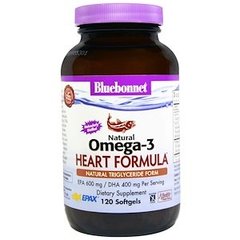 Формула сердца, Омега-3, Omega-3 Heart Formula, Bluebonnet Nutrition, 120 капсул - фото