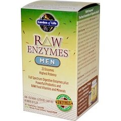 Ензими для чоловіків, RAW Enzymes, Garden of Life, 90 капсул - фото