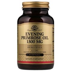 Масло вечірньої примули (Evening Primrose Oil), Solgar, 1300 мг, 60 капсул - фото