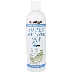 Гель для душа, гипоаллергенный, Super Shower Gel, NutriBiotic, без мыла, без запаха, 355 мл - фото
