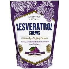 Ресвератрол, Resveratrol Chews, ReserveAge Nutrition, смак ягід, 30 жувальних цукерок - фото
