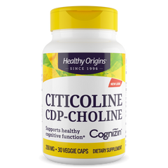 Цитиколин, Cognizin, Healthy Origins, 250 мг, 30 гелевых капсул - фото