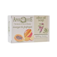 Оливковое мыло с манго и папайей, Olive Oil Soap With Mango & Papaya, Aphrodite - фото