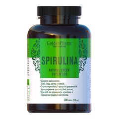 Спирулина (Spirulina), GoldenPharm, 200 таблеток - фото