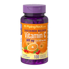 Витамин C Биофлаваноидами и шиповником, Vitamin C, Piping Rock, 500 мг, 100 капсул - фото