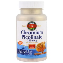 Піколінат хрому зі смаком булочки з корицею, Chromium Picolinate, Kal, 120 таблеток - фото