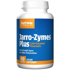 Энзимы, Панкреатин, Jarro-Zymes Plus, Jarrow Formulas, 100 капсул - фото