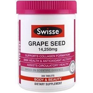 Экстракт виноградных косточек, Grape Seed, Body & Beauty, Swisse, для тела и красоты, 14,250 мг, 300 таблеток - фото