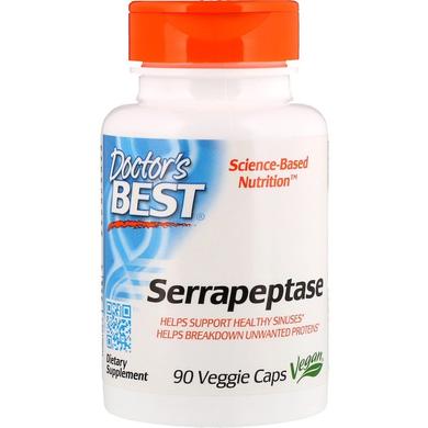 Серрапептаза, Serrapeptase, Doctor's Best, 40,000 СПУ, 90 капсул - фото