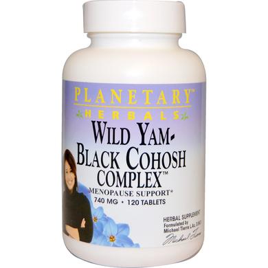 Дикий ямс и клопогон кистевидный, Wild Yam, Planetary Herbals, комплекс, 740 мг, 120 таблеток - фото