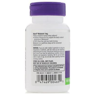 Мелатонін, Melatonin, Natrol, 1 мг, 90 таблеток - фото
