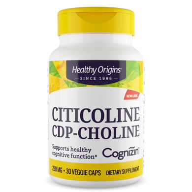 Цитиколин, Cognizin, Healthy Origins, 250 мг, 30 гелевых капсул - фото