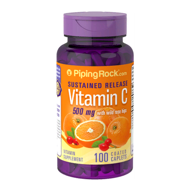 Витамин C Биофлаваноидами и шиповником, Vitamin C, Piping Rock, 500 мг, 100 капсул - фото