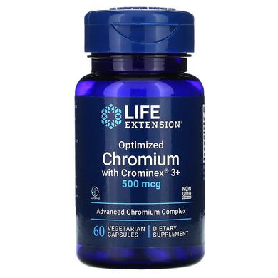 Хром, Chromium, Life Extension, оптимізований, 500 мкг, 60 капсул - фото