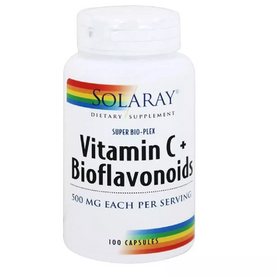 Витамин C c биофлавоноидами, Solaray, 1000 мг, 100 капсул - фото