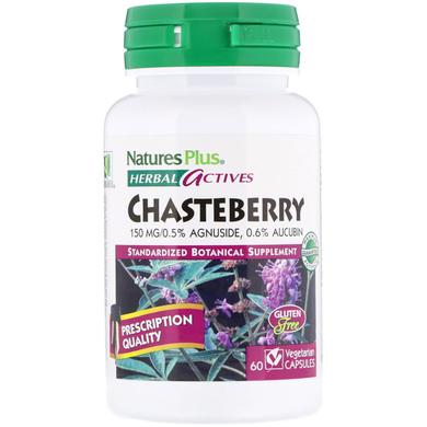 Вітекс, Авраамове дерево, Chasteberry, Nature's Plus, Herbal Actives, 150 мг, 60 капсул - фото