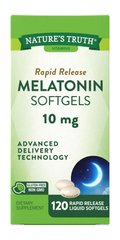 Мелатонин, Melatonin, Nature's Truth, 10 мг, 120 жидких гелевых капсул - фото
