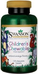Вітаміни для дітей, Children's Chewable, Swanson, смак апельсину, 120 жувальних таблеток - фото