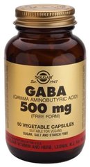 ГАМК, Гамма-аминомасляная кислота (GABA), Solgar, 500 мг, 50 капсул - фото