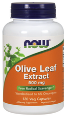 Листья оливы, Olive Leaf, Now Foods, экстракт, 500 мг, 120 капсул - фото