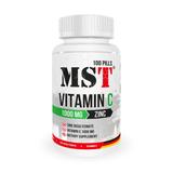 Витамин С + Цинк хелат, Vitamin C 1000 + Zinc chelate, MST Nutrition, 100 таблеток, фото
