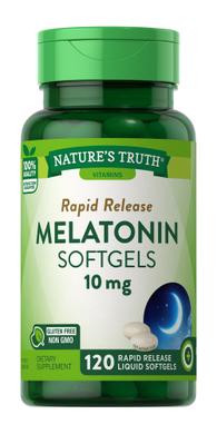 Мелатонін, Melatonin, Nature's Truth, 10 мг, 120 рідких гелевих капсул - фото