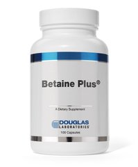 Бетаин Плюс, поддержка пищеварения с пепсином, Betaine Plus, Douglas Laboratories, 100 капсул - фото
