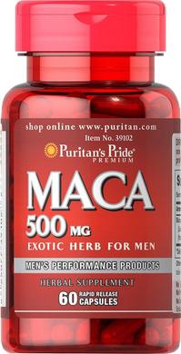 Мака, Maca, Puritan's Pride, 500 мг, 60 капсул - фото