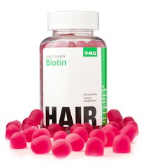 Биотин, вкус клубники, Biotin, T-RQ, 60 жевательных конфет - фото