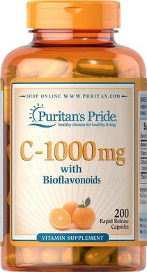 Витамин С с биофлавоноидами, Vitamin C with Bioflavonoids, Puritan's Pride, 1000 мг, 200 капсул - фото