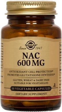 Ацетилцистеїн, NAC, Solgar, 600 мг, 30 капcул - фото