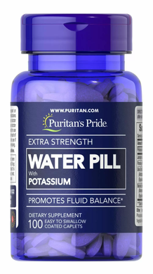 Підтримка водного балансу, Extra Strength Water Pill, Puritan's Pride, 100 каплет (PTP-11832) - фото