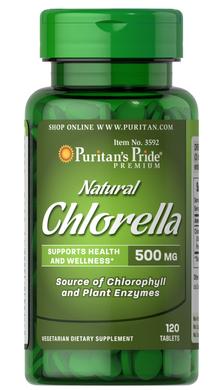 Хлорела, Natural Chlorella, Puritan's Pride, 500 мг, 120 таблеток - фото