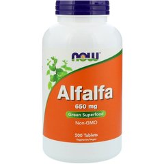 Альфальфа, Alfalfa, Now Foods, 650 мг, 500 таблеток - фото