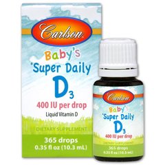 Витамин Д3, Baby's Vitamin D3, Carlson Labs, для младенцев, 400 МЕ, 10,3 мл - фото