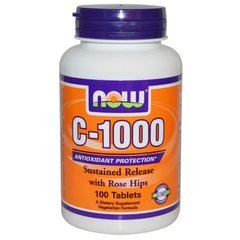 Витамин С-1000, Vitamin C, Now Foods, 100 таблеток - фото