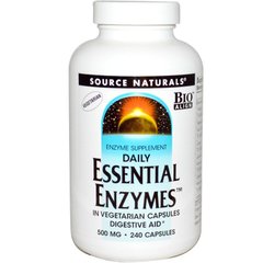 Ферменти для травлення, Essential Enzymes, Source Naturals, вегетаріанські, 500 мг, 240 капсул - фото
