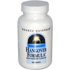 Похмелье формула, Hangover Formula, Source Naturals, 60 таблеток - фото